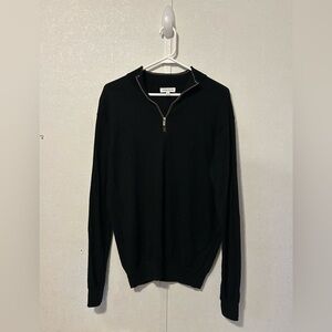 Peter Millar men’s black quarter zip pullover merino wool blend M